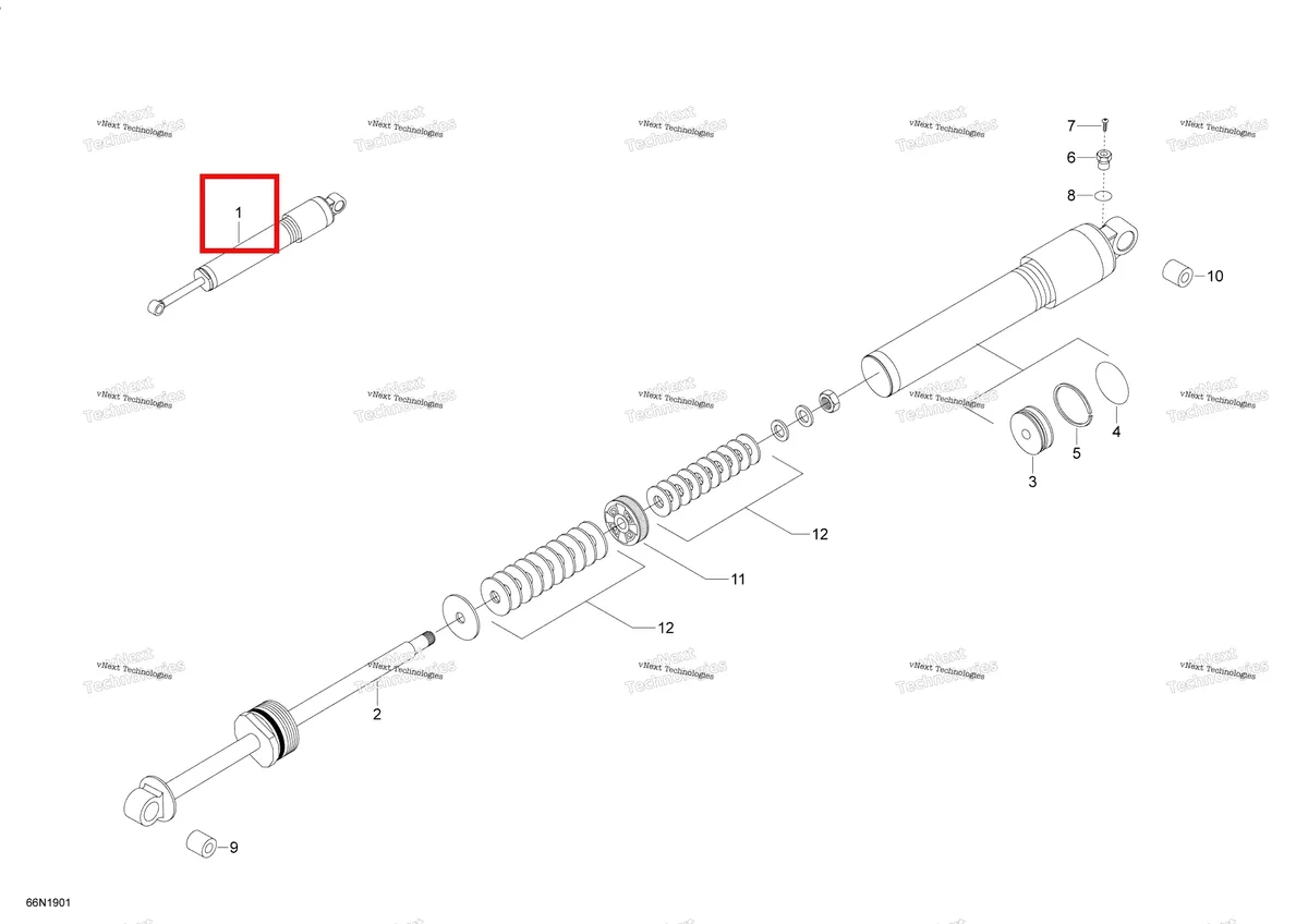 Деталь 505073555 на схеме узла 2019 Ski-Doo EXPEDITION XTREME 800R E-TEC Front Shocks - 800R E-Tec