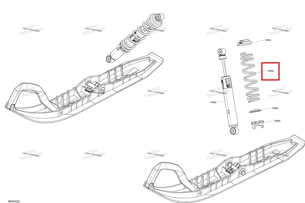 Деталь 505073827 на схеме узла 2020 Ski-Doo EXPEDITION SWT 900 ACE Suspension, Front - Shocks