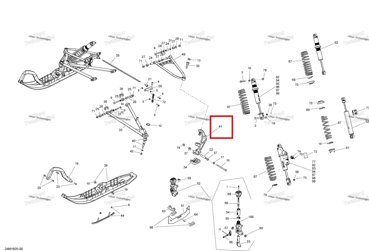 Деталь 505073862 на схеме узла 2016 Ski-Doo MXZ 800R E-TEC Front Suspension And Ski - All Models