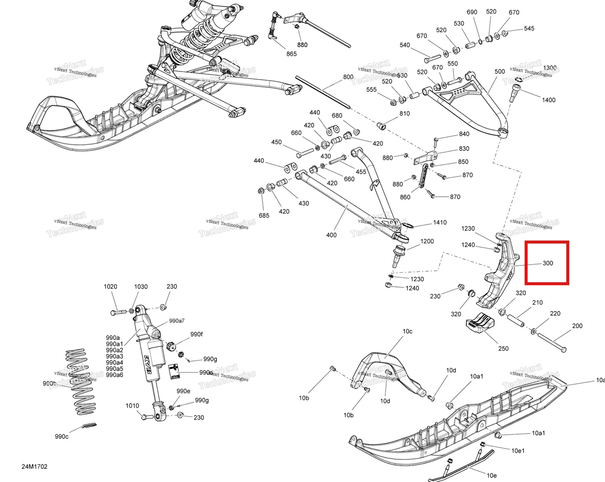Деталь 505074076 на схеме узла 2017 Ski-Doo FREERIDE Front Suspension And Ski - All Models