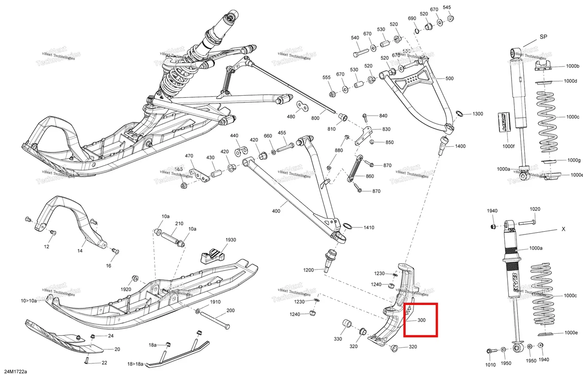 Деталь 505074147 на схеме узла 2017 Ski-Doo SUMMIT - 850 E-TEC Front Suspension And Ski - All Models