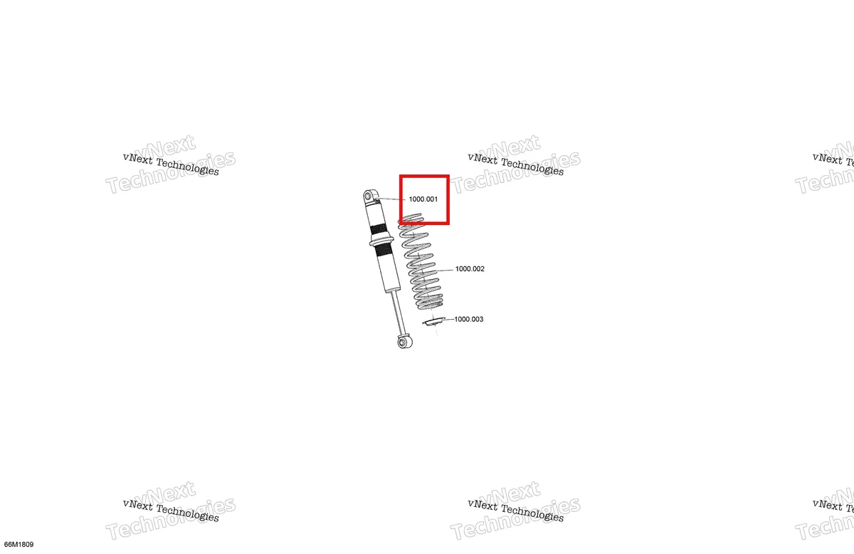Деталь 505074296 на схеме узла 2018 Ski-Doo RENEGADE 850 E-TEC Front Shocks Renegade - 850 E-Tec - Package Backcountry X