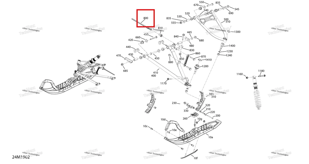 Деталь 505074326 на схеме узла 2019 Ski-Doo GRAND TOURING 600R E-TEC Front Suspension And Ski - 600R Etec