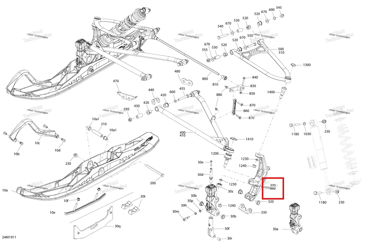 Деталь 505074473 на схеме узла 2019 Ski-Doo RENEGADE 600R E-TEC - ADRENALINE X Front Suspension And Ski