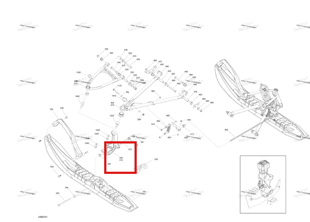 Деталь 505074476 на схеме узла 2020 Ski-Doo RENEGADE 850 E-TEC - X Suspension, Front - System - Ski Pilot Ts - X