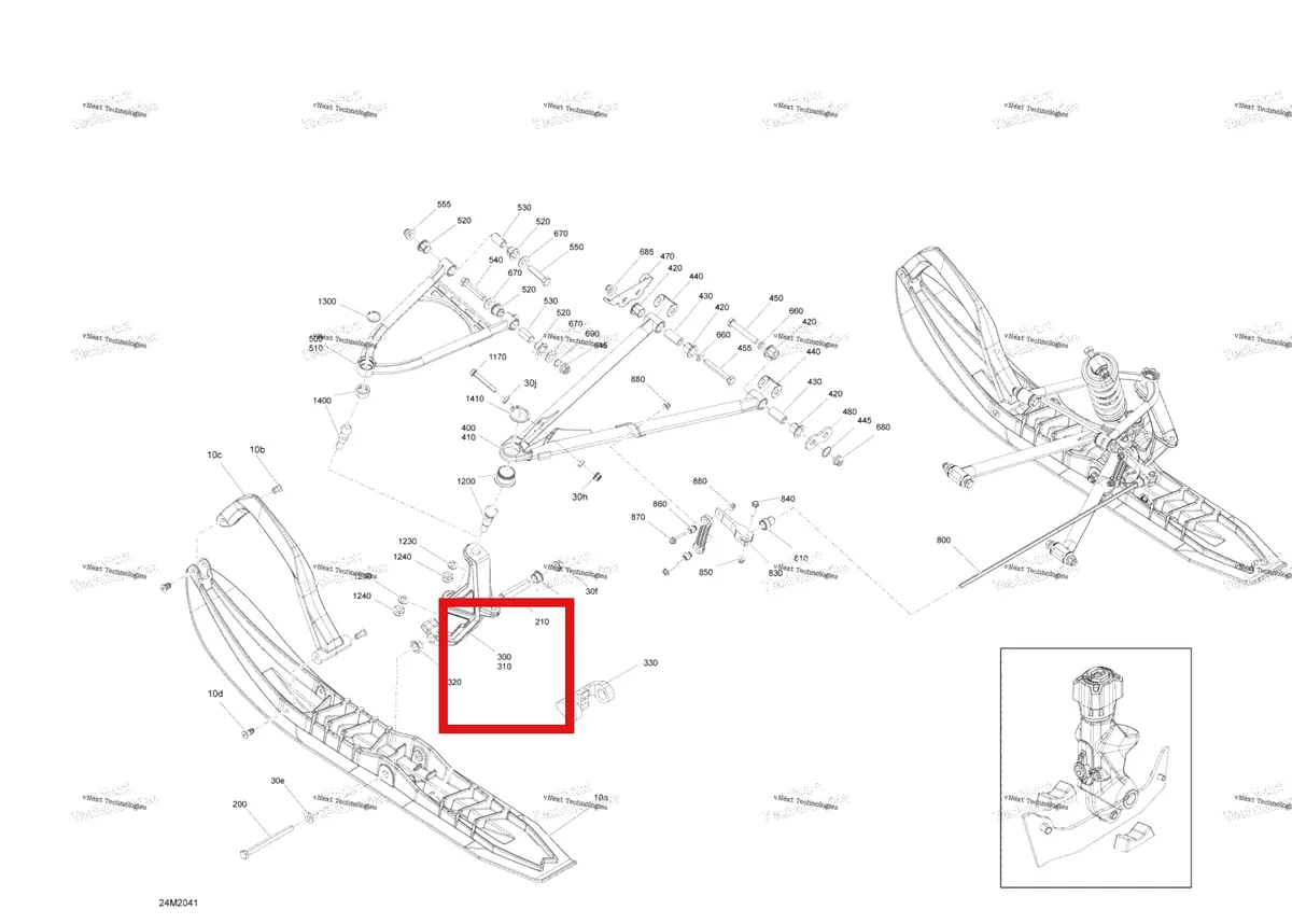 Деталь 505074477 на схеме узла 2020 Ski-Doo RENEGADE 850 E-TEC - X Suspension, Front - System - Ski Pilot Ts - X