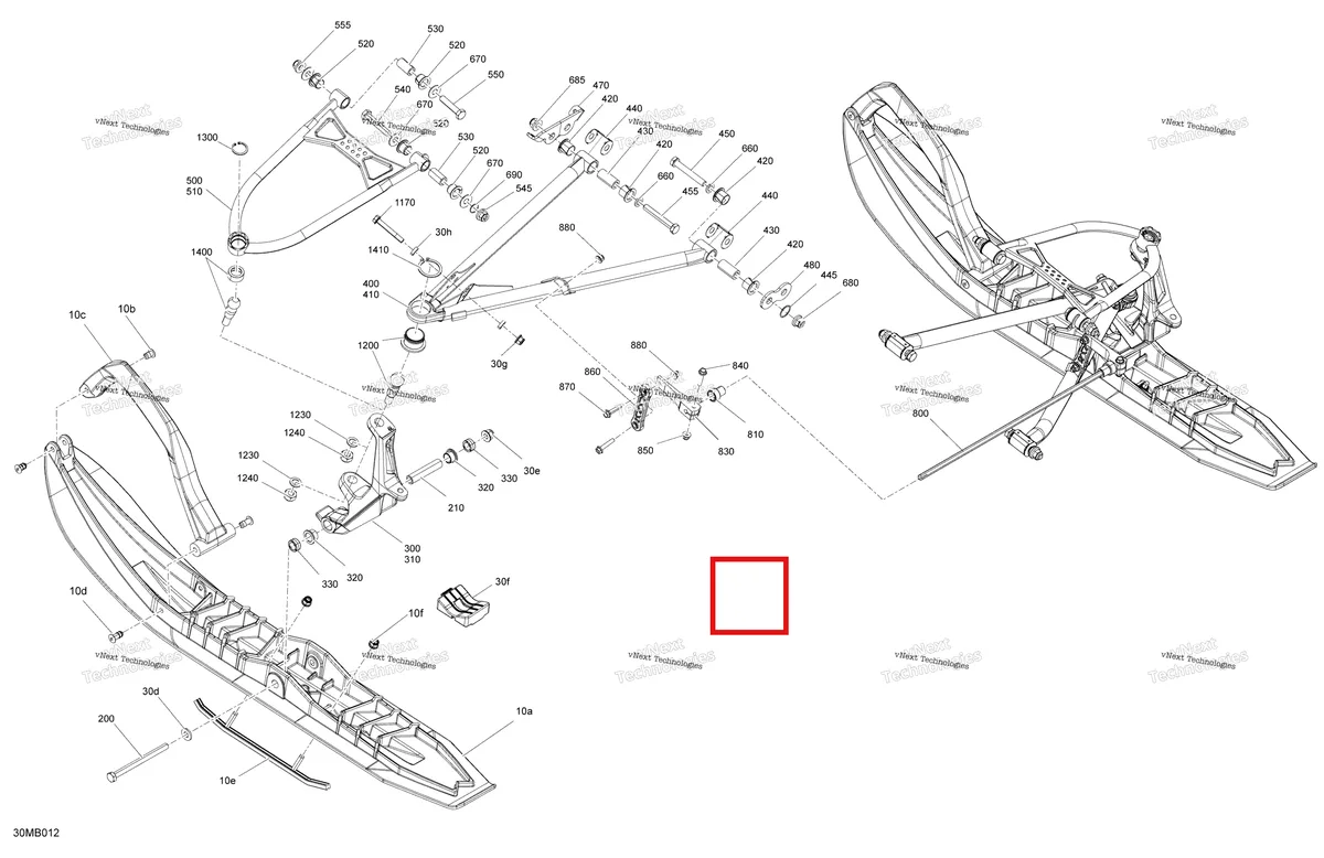Деталь 505074505 на схеме узла 2022 Ski-Doo BACKCOUNTRY 146 850 E-TEC - XRS Suspension - Front