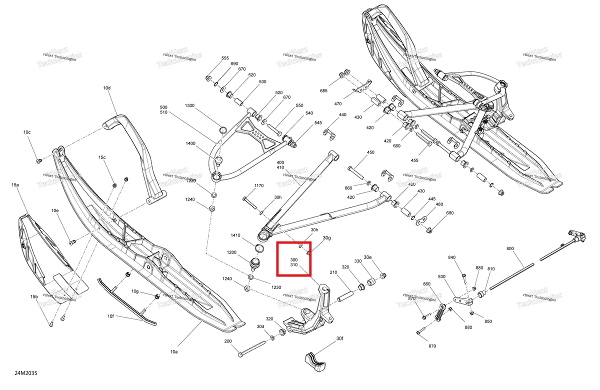 Деталь 505074543 на схеме узла 2020 Ski-Doo SUMMIT 600R E-TEC Suspension, Front - System - Sp