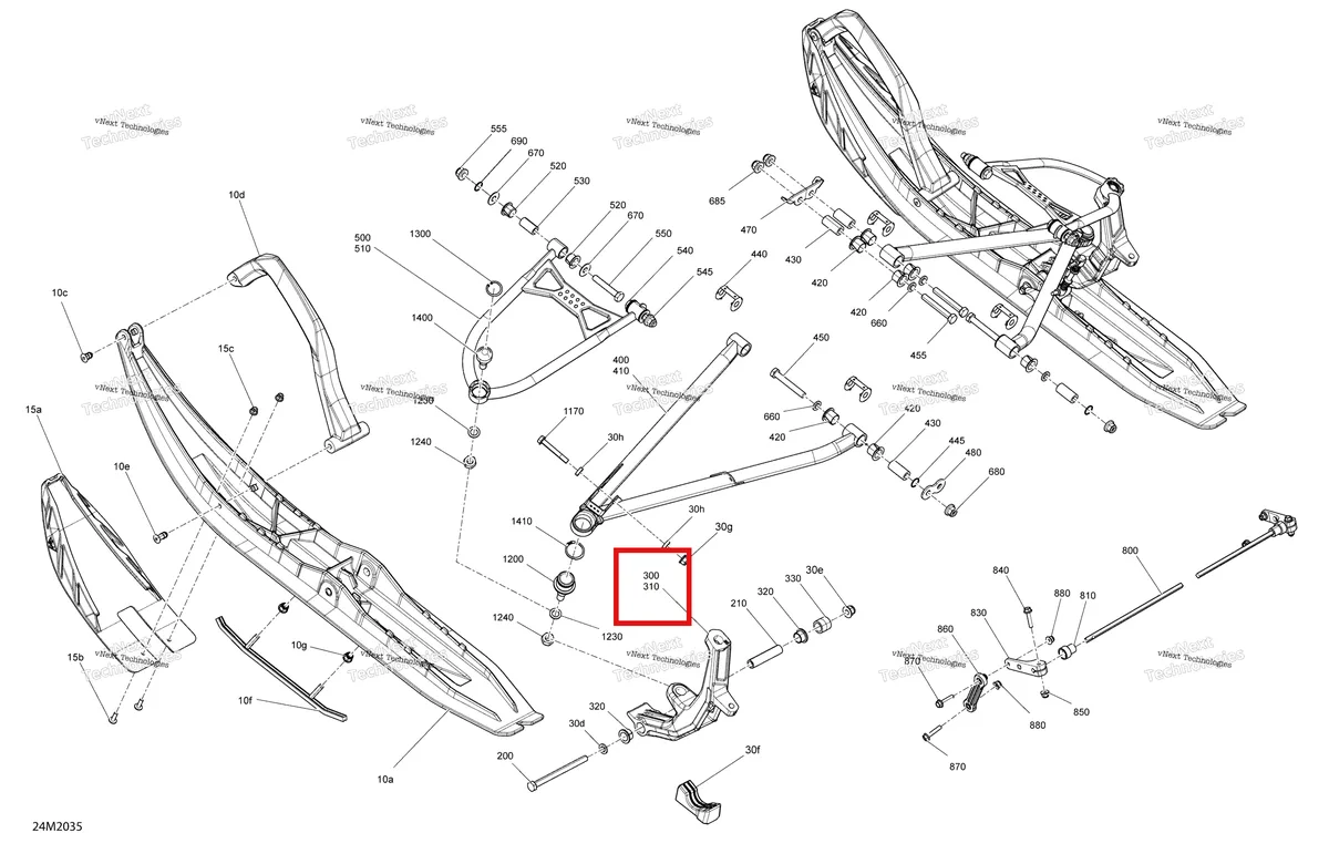 Деталь 505074544 на схеме узла 2020 Ski-Doo SUMMIT 600R E-TEC Suspension, Front - System - Sp