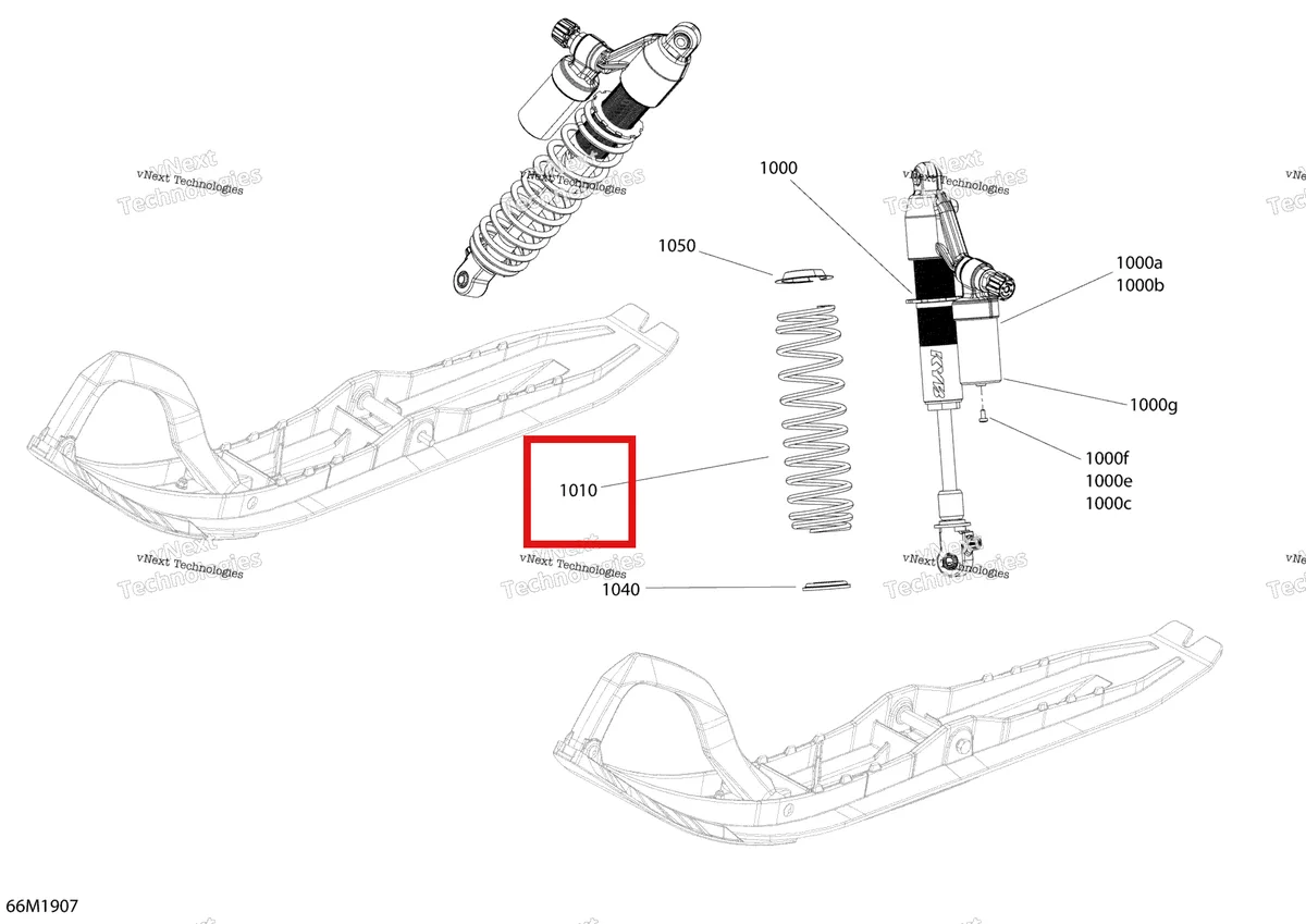 Деталь 505074661 на схеме узла 2019 Ski-Doo MXZ 600 RACING Front Shocks