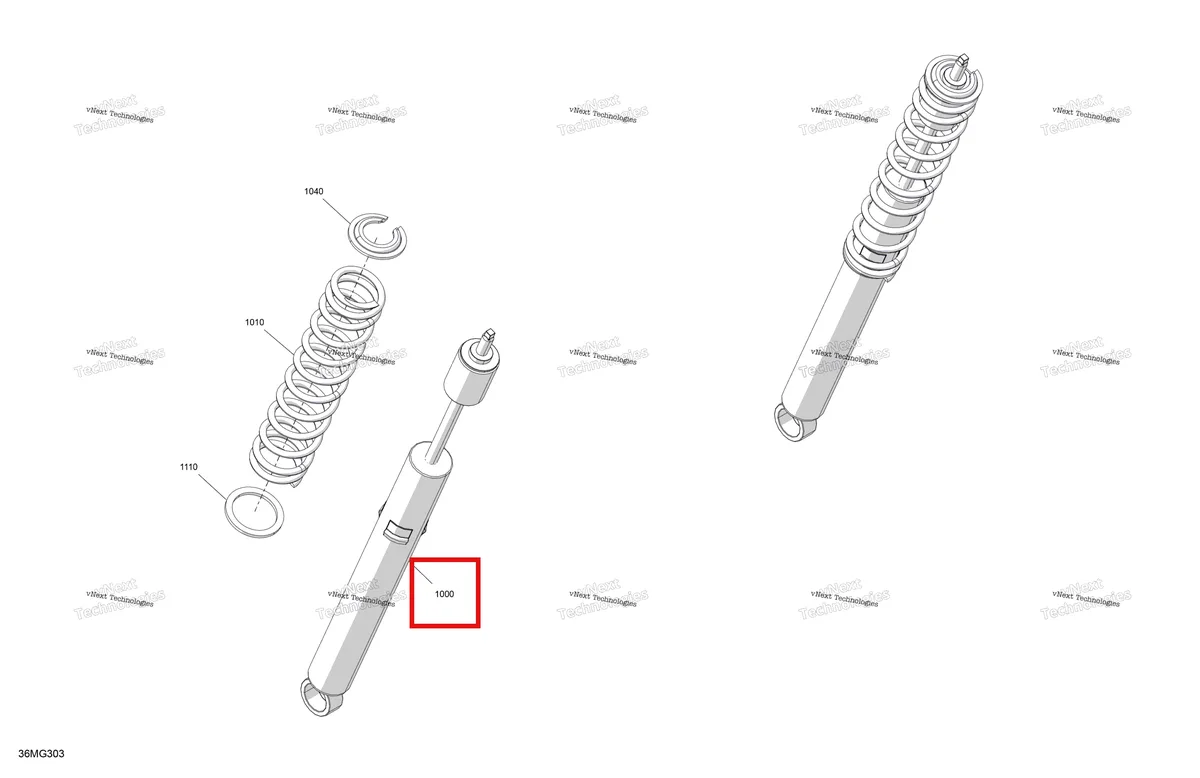 Деталь 505074686 (Передний амортизатор Ski-Doo Skandic SE 900 ACE (2026) (505074686)) на схеме узла 2027 Ski-Doo TUNDRA - LE - 600 EFI - GDVB - Deep Black - 16X154X1.5CH Track Suspension - Front Shock