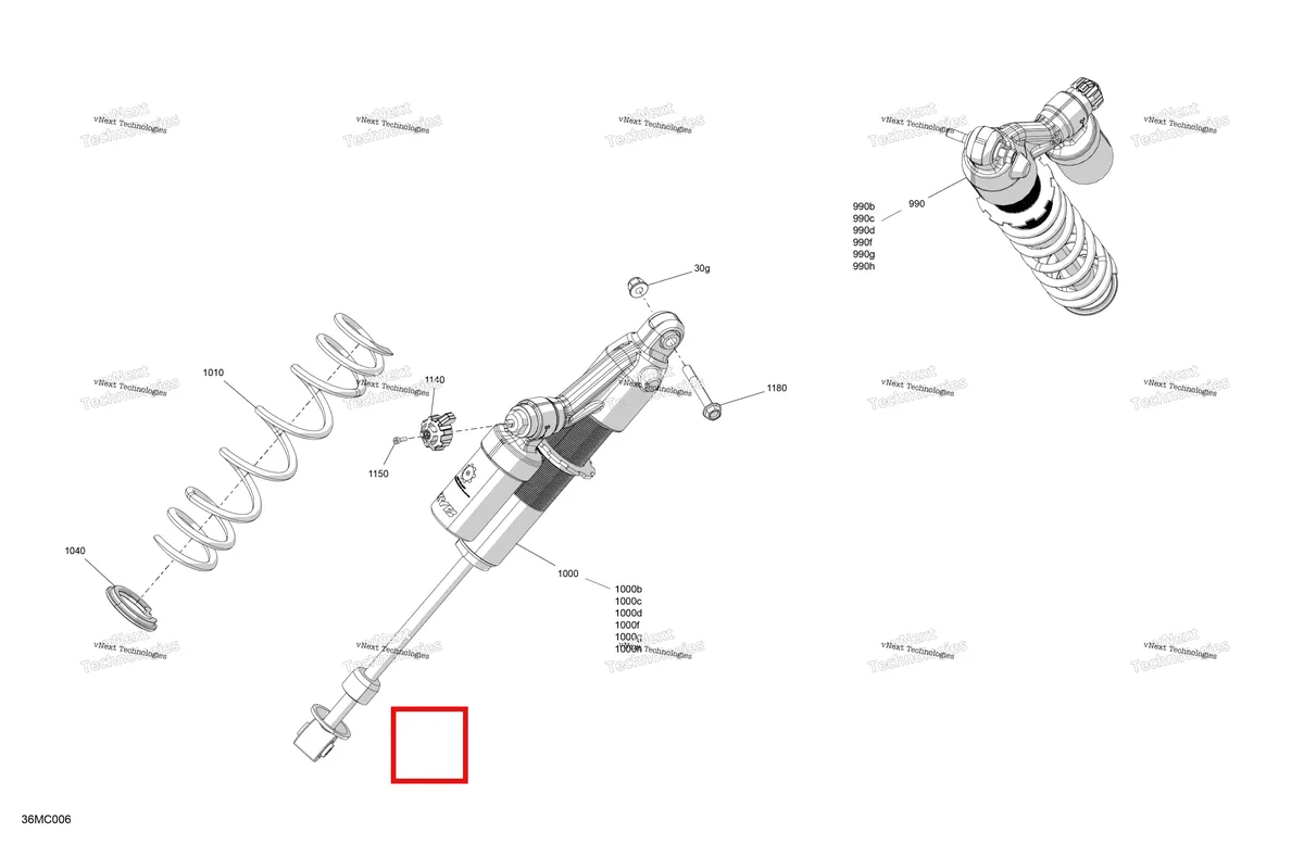 Деталь 505074709 на схеме узла 2023 Ski-Doo FREERIDE 146 - 850 E-TEC Suspension - Front Shock