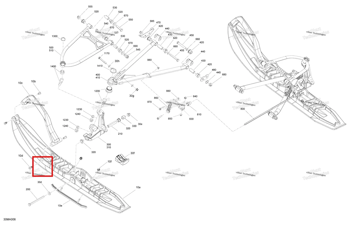 Деталь 505074984 на схеме узла 2021 Ski-Doo BACKCOUNTRY 850 E-TEC - X Suspension - Front