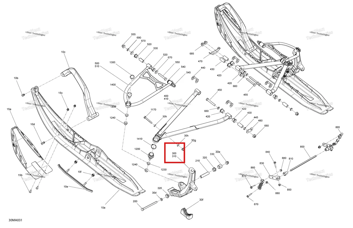 Деталь 505074999 на схеме узла 2021 Ski-Doo FREERIDE 154 850 E-TEC Turbo Suspension - Front