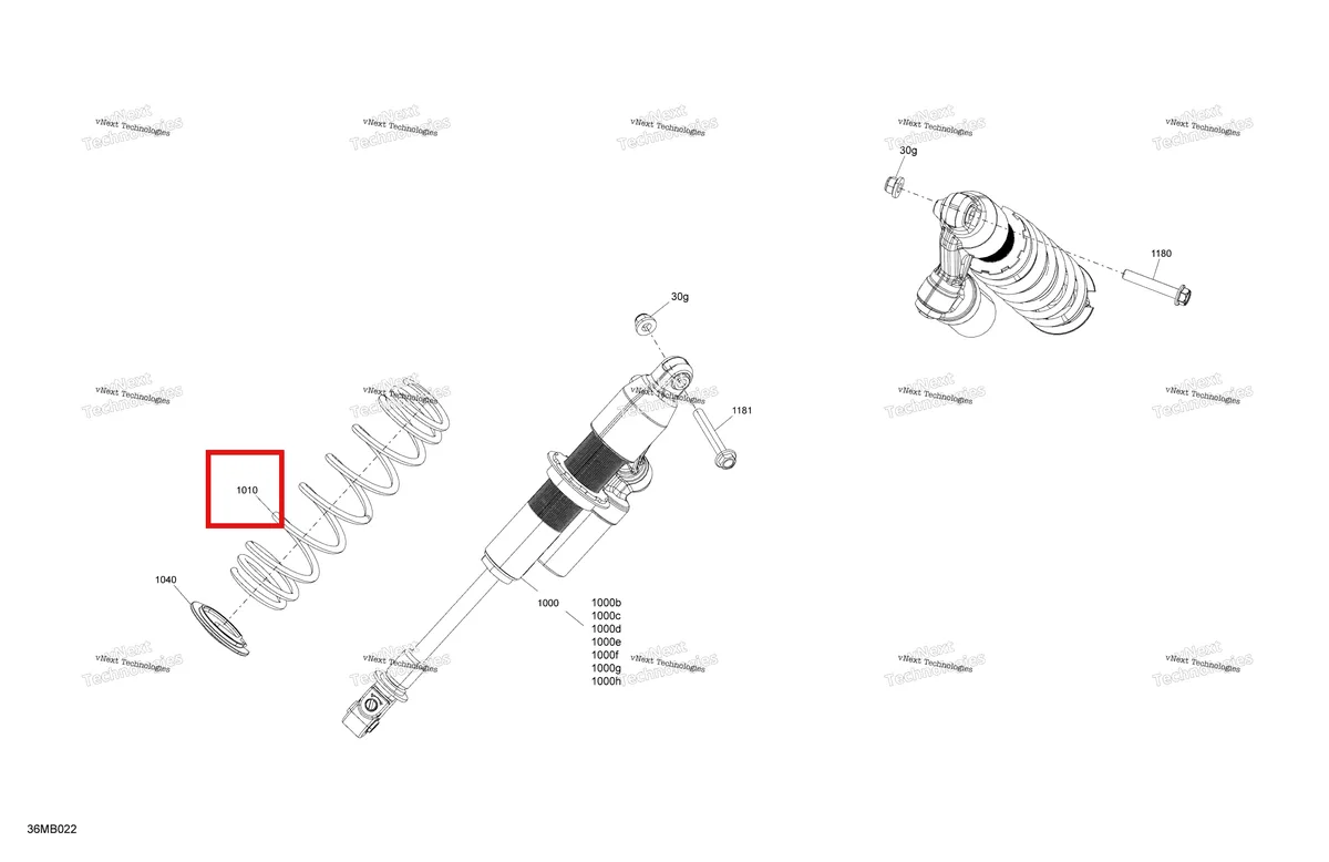 Деталь 505075131 на схеме узла 2022 Ski-Doo MXZ 600RS Suspension - Front Shocks