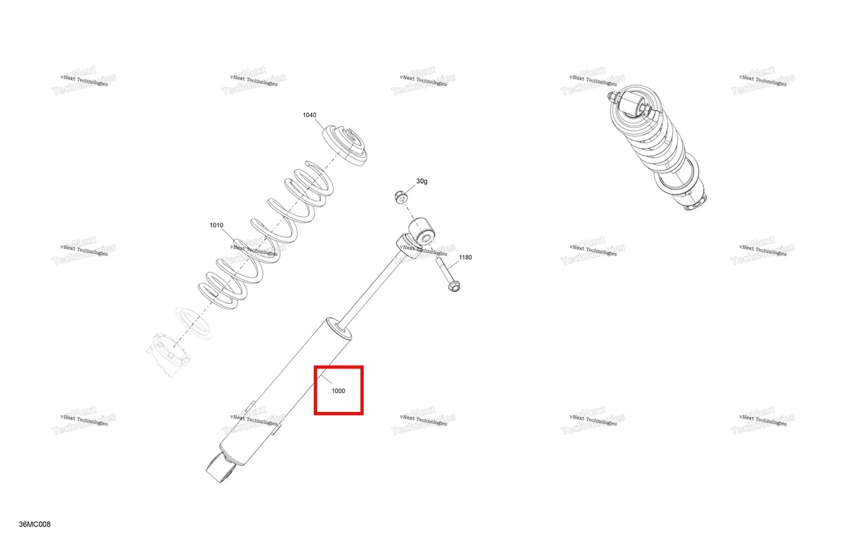 Деталь 505075328 на схеме узла 2023 Ski-Doo MXZ 600 EFI - 40 - NEO Suspension - Front Shock