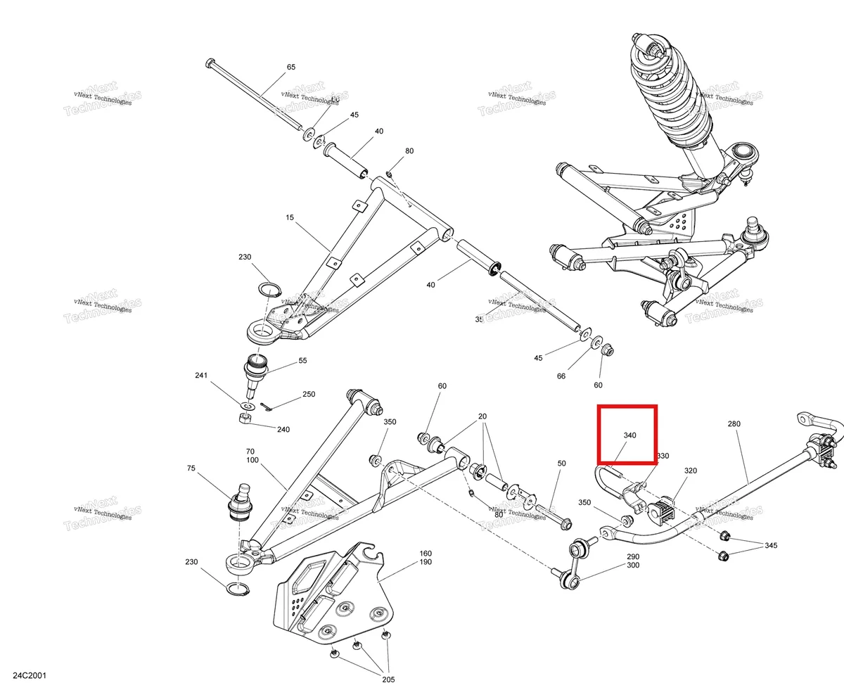Деталь 506060600 (Деталь U-clamp) на схеме узла 2020 Can-Am Commander MAX 800R EFI Front Suspension