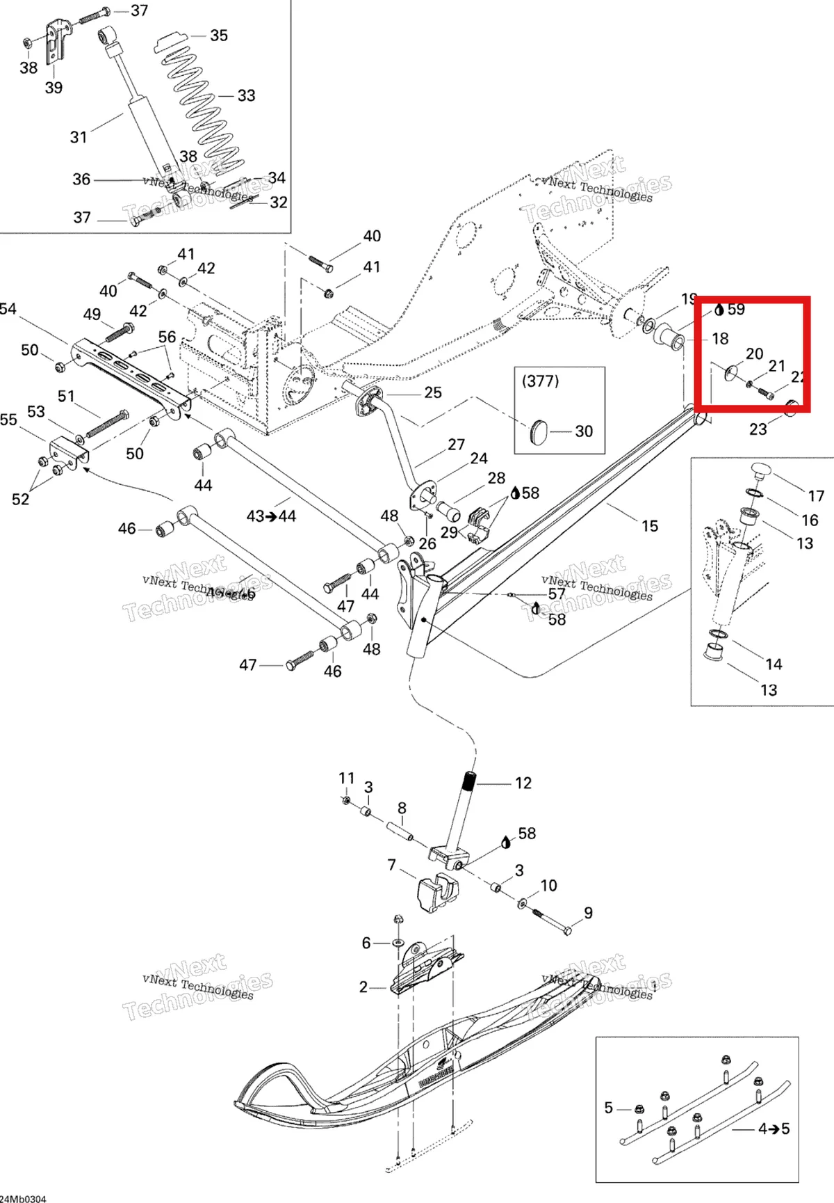 Деталь 506079600 (Крышка крыльчатки) на схеме узла 2003 Ski-Doo Legend 380F/550F Front Suspension And Ski
