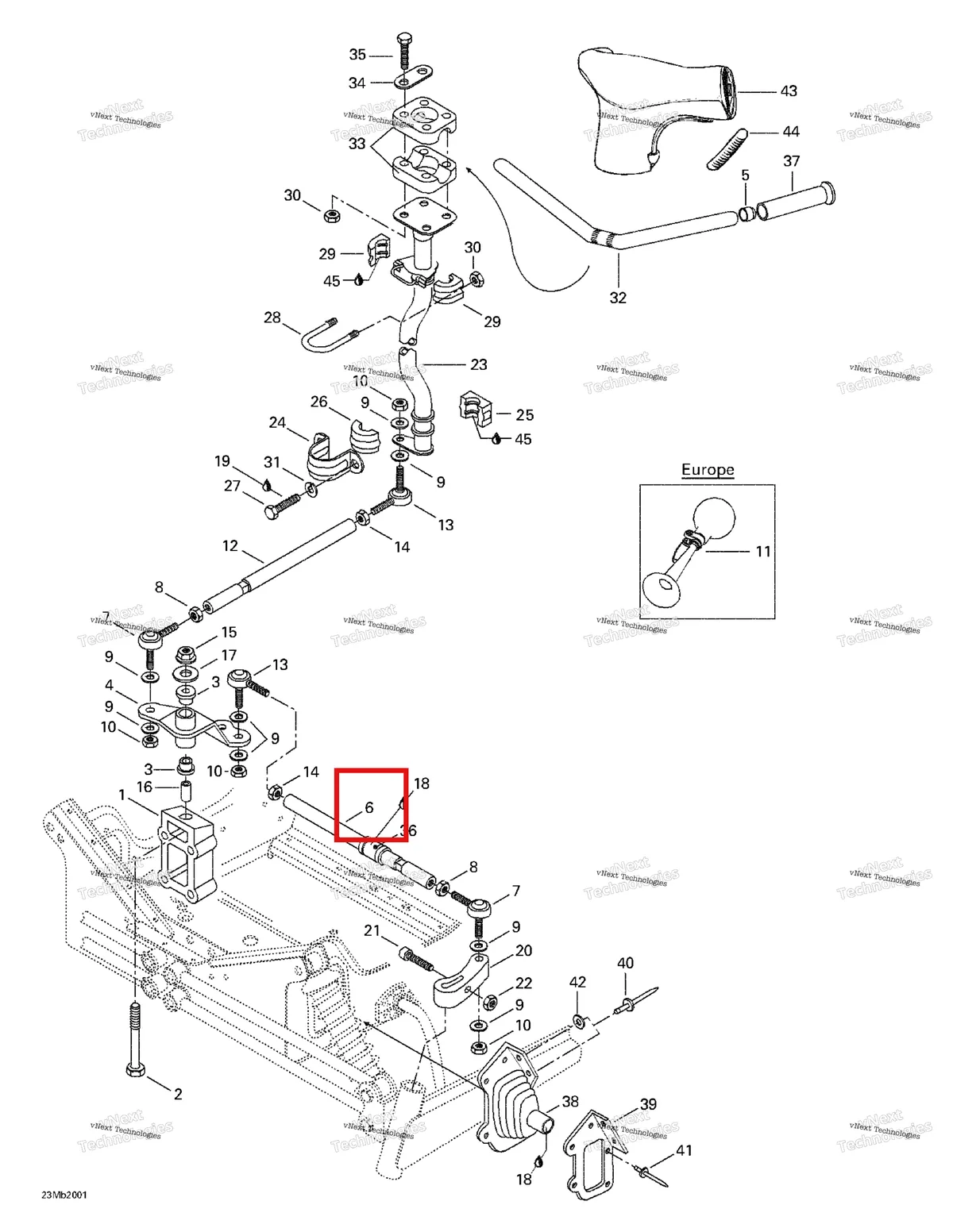 Деталь 506119200 на схеме узла 2000 Ski-Doo Formula Deluxe 380/500 Steering System #2