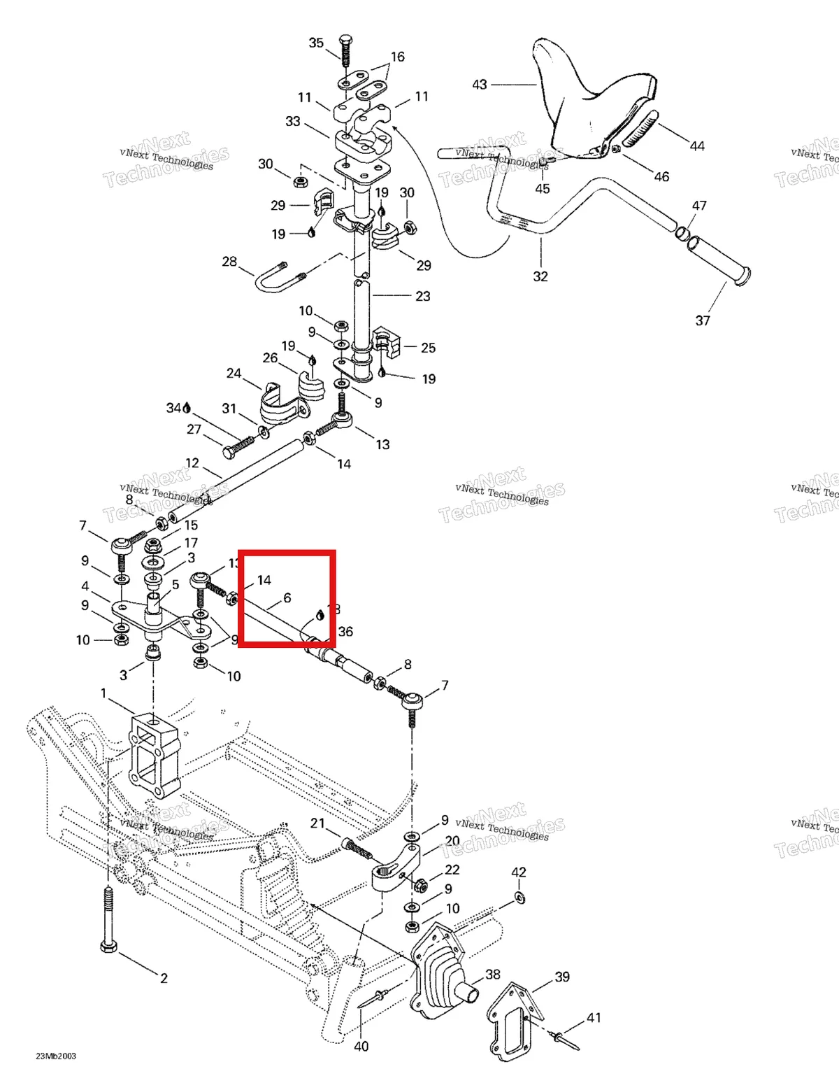 Деталь 506131300 (Деталь Tie Rod) на схеме узла 2000 Ski-Doo Skandic 380/500 Steering System