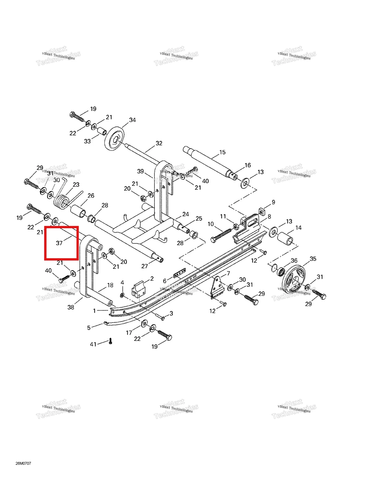 Деталь 506147600 на схеме узла 2007 Ski-Doo Mini Z Rear Suspension