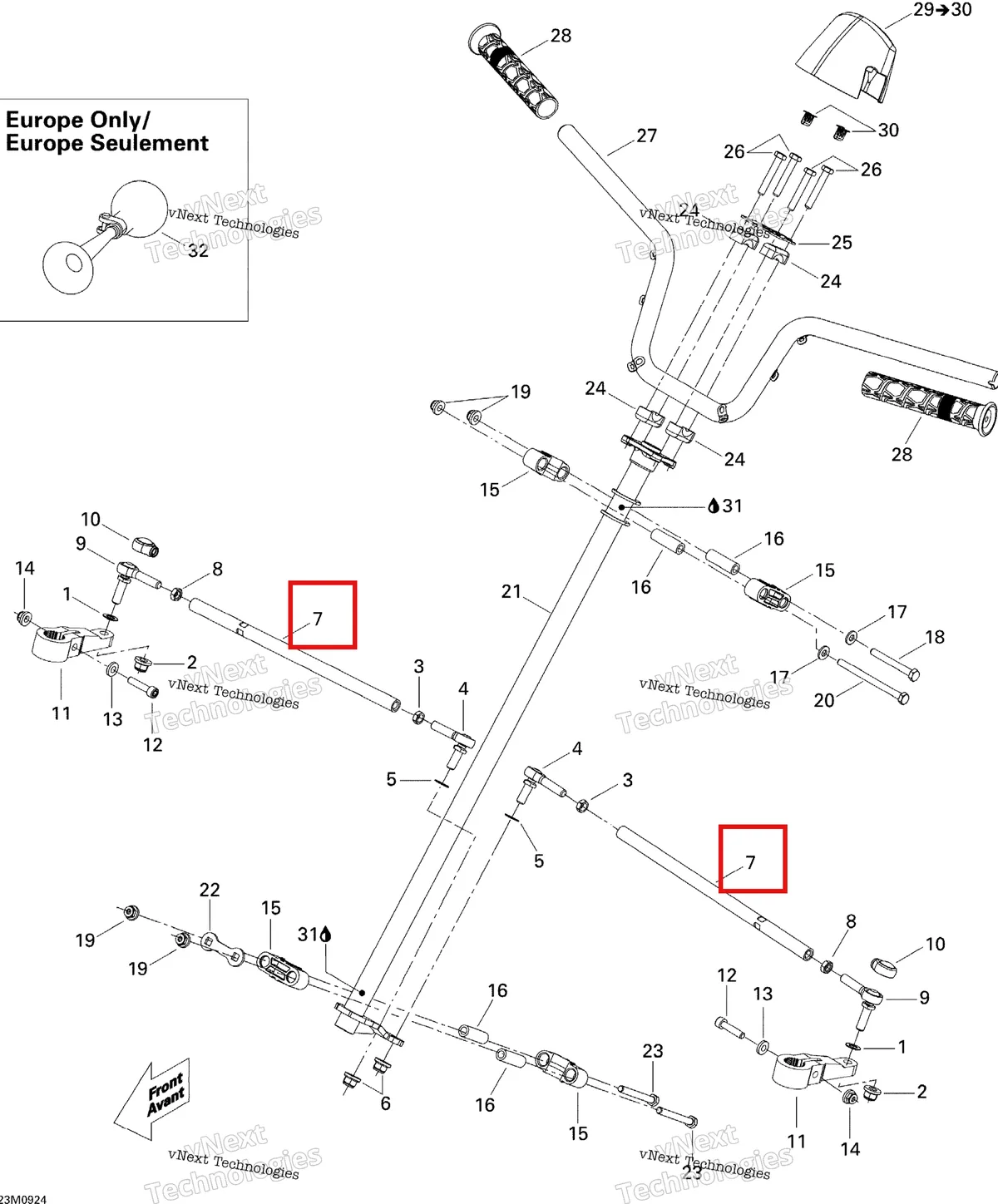 Деталь 506151556 (Деталь Tie Rod) на схеме узла 2009 Ski-Doo Skandic Tundra Steering