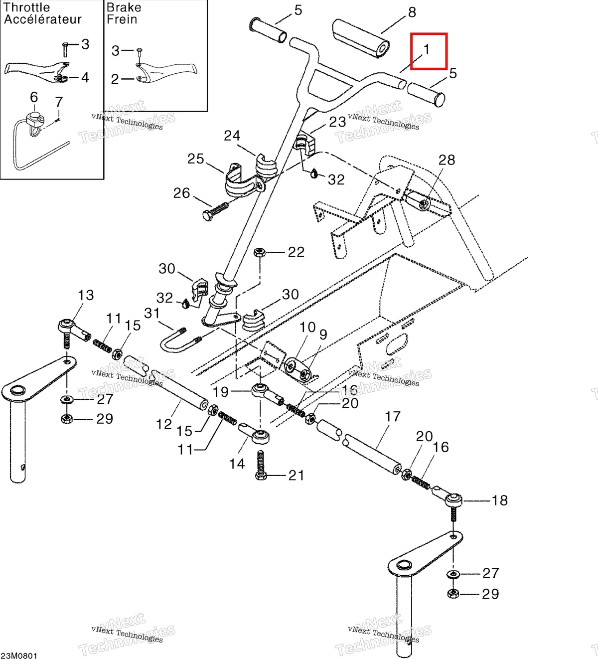 Схема применяемости: Руль Ski-Doo 506151696