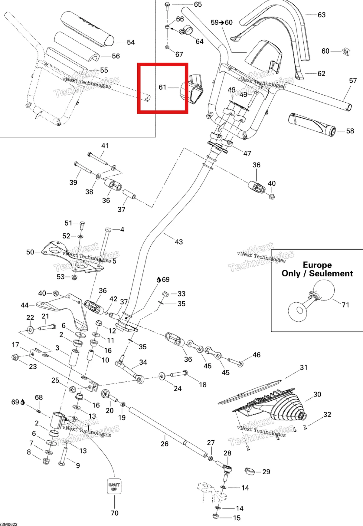 Деталь 506151738 на схеме узла 2006 Ski-Doo Summit 550F Steering System