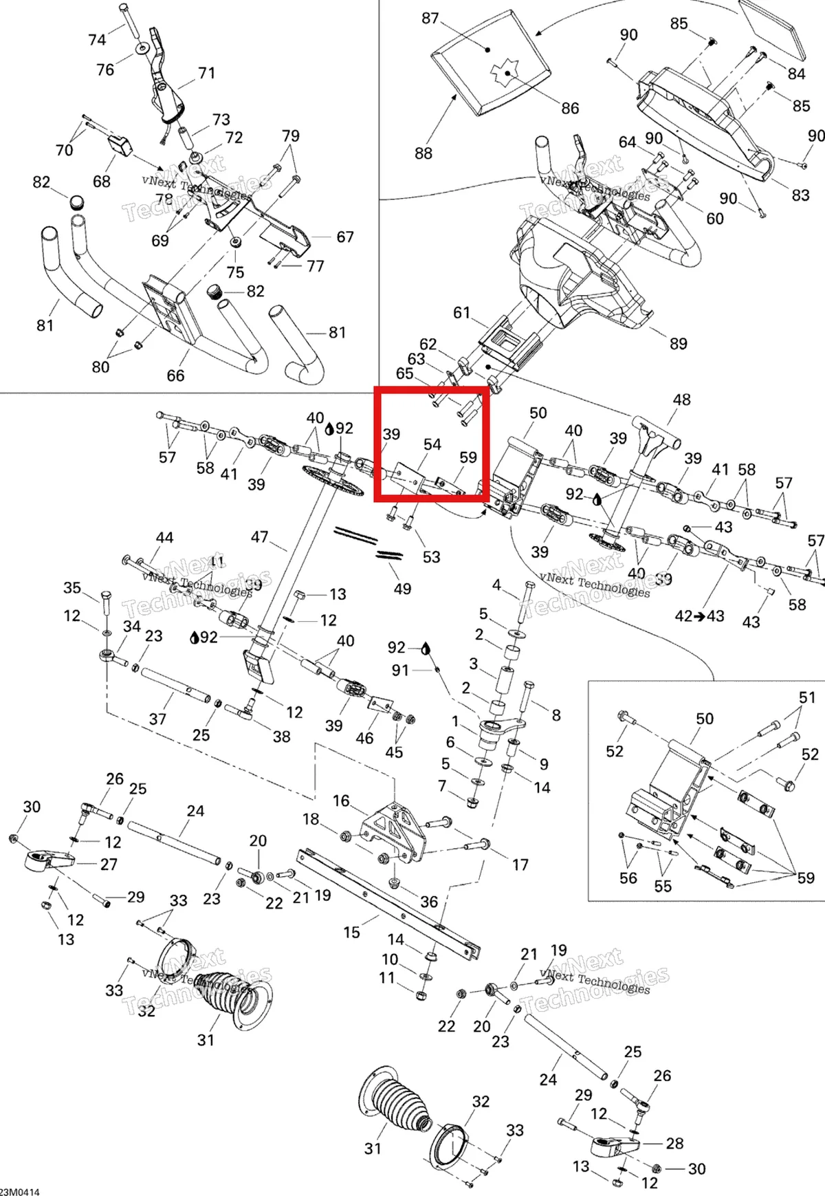 Деталь 506151749 на схеме узла 2004 Ski-Doo Elite 1500 1st Edition Steering System