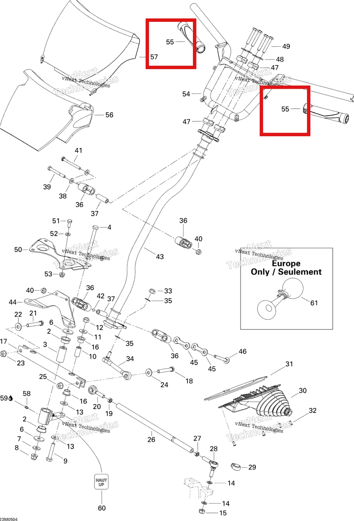 Схема применяемости: Gaine Poignee рукоятка ручка Ski-Doo 506151924