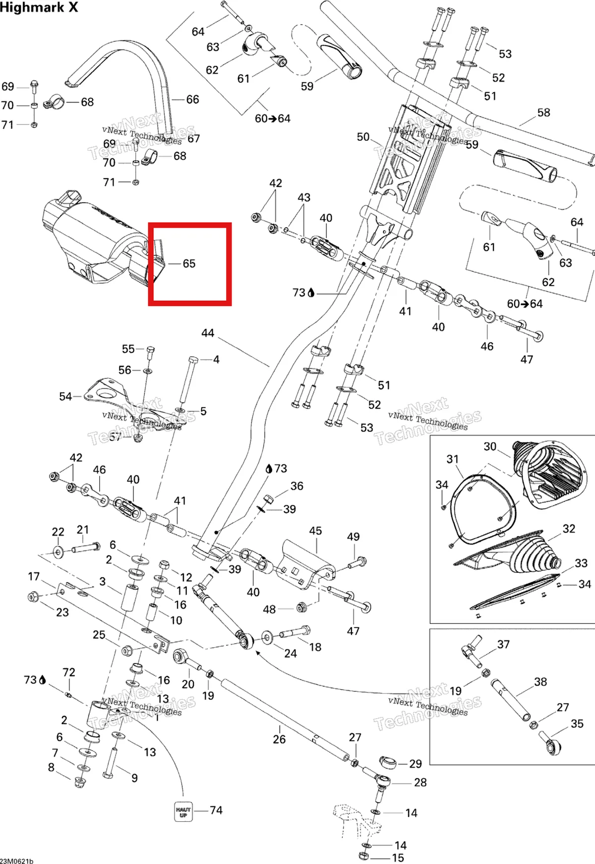 Деталь 506152022 на схеме узла 2006 Ski-Doo Summit 1000 SDI, Highmark & Highmark X Steering System Hmx