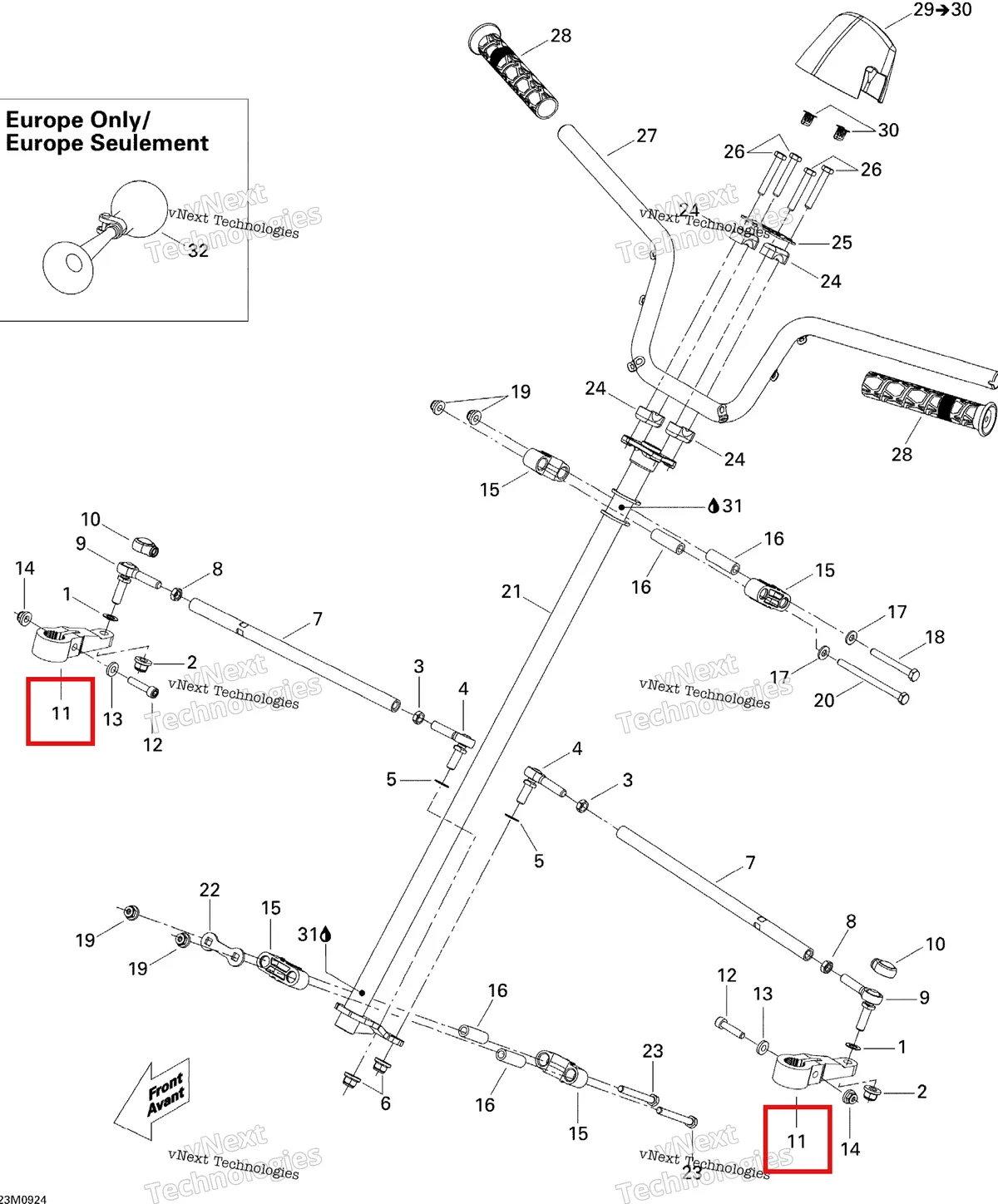Деталь 506152030 (Деталь Swivel Arm) на схеме узла 2009 Ski-Doo Skandic Tundra Steering