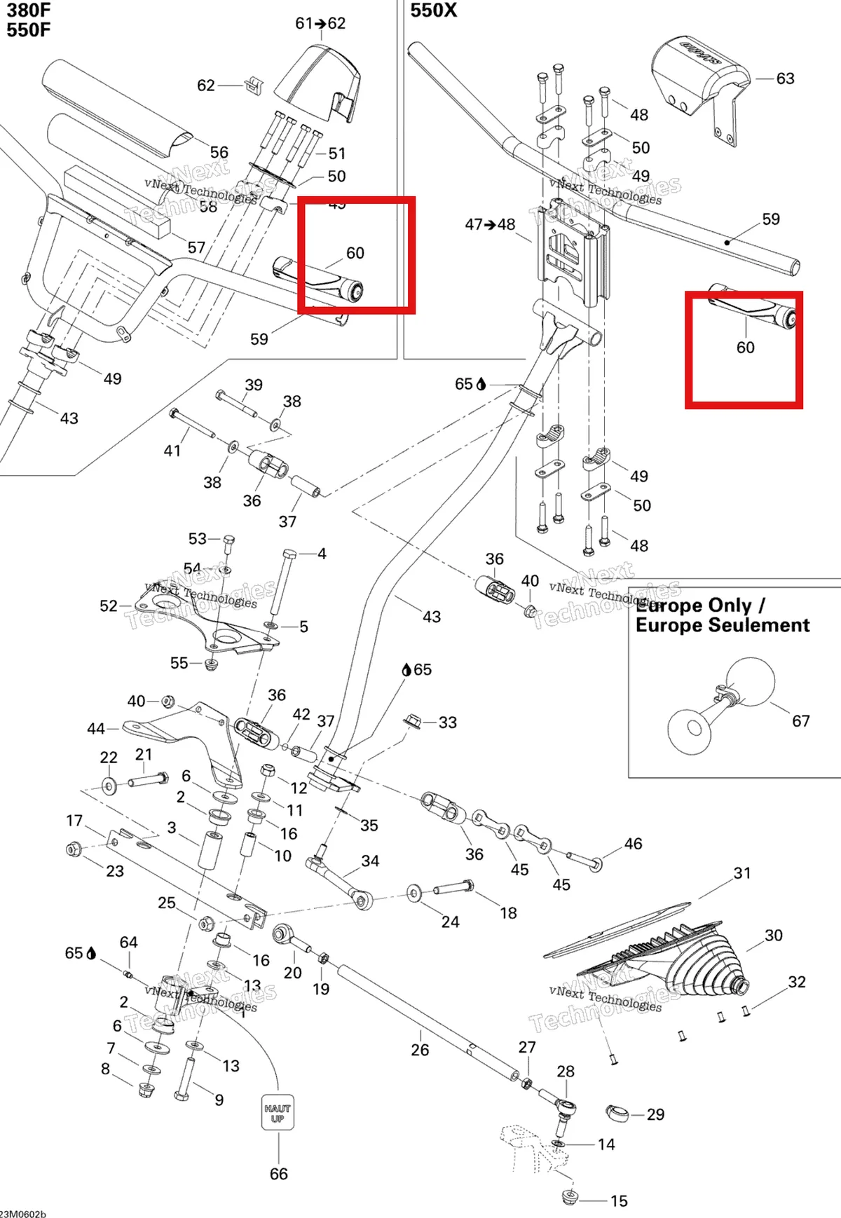 Деталь 506152057 на схеме узла 2006 Ski-Doo MX Z 380F Steering System Mx Z