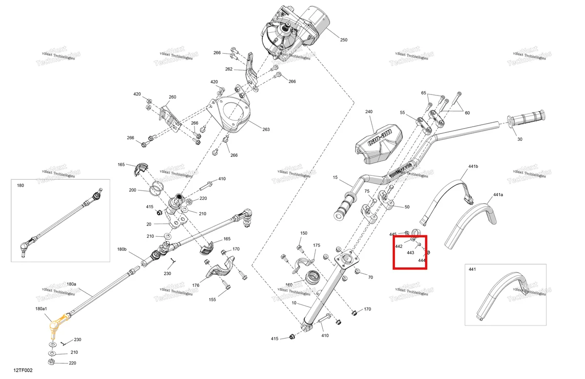 Деталь 506152156 (Деталь Holkki) на схеме узла 2026 Can-Am RENEGADE - 4X4 - XMR - 1000R EFI - 5UTA - Hyper Silver Mechanic - Steering