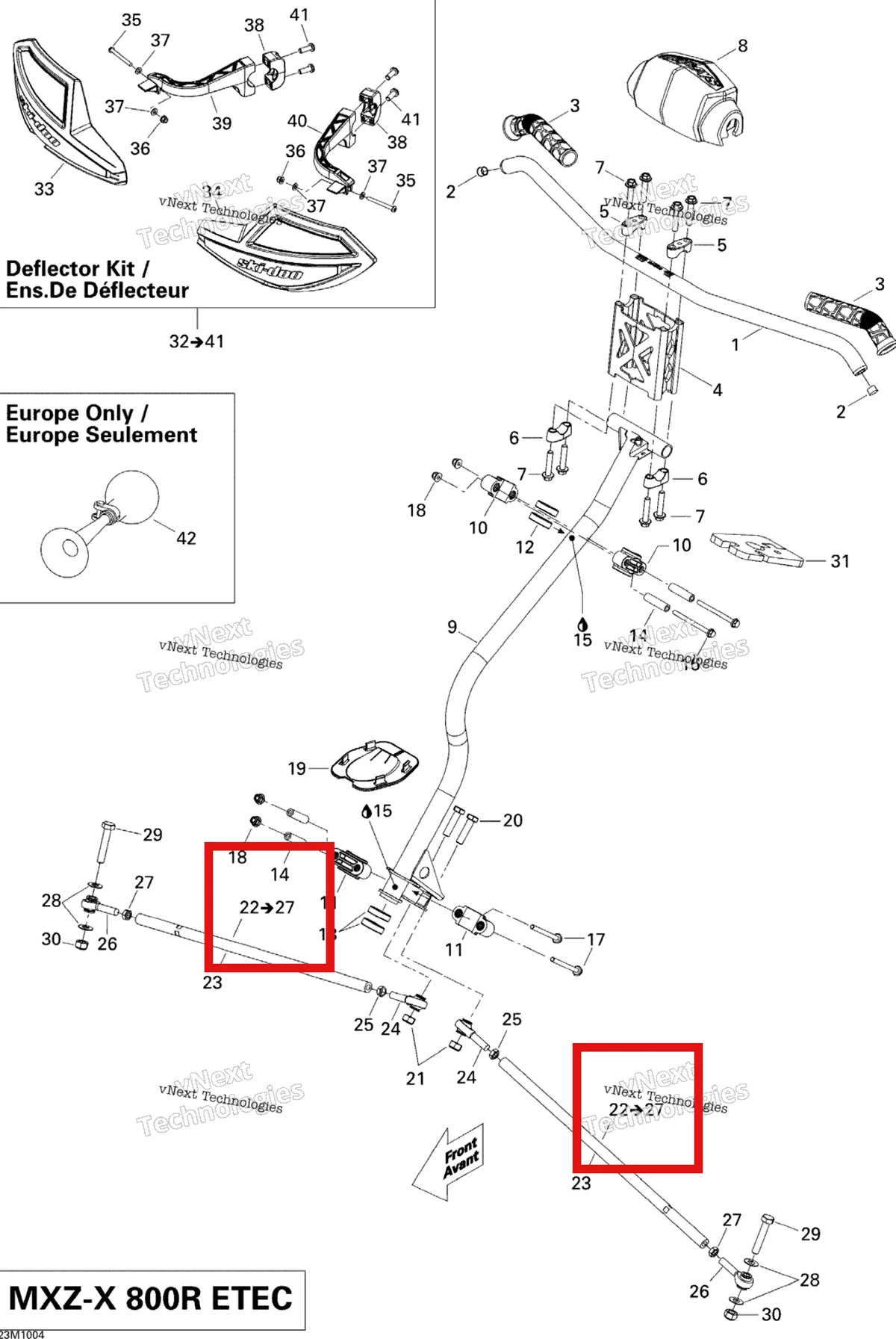Деталь 506152207 на схеме узла 2010 Ski-Doo MX Z X 800R ETEC Steering