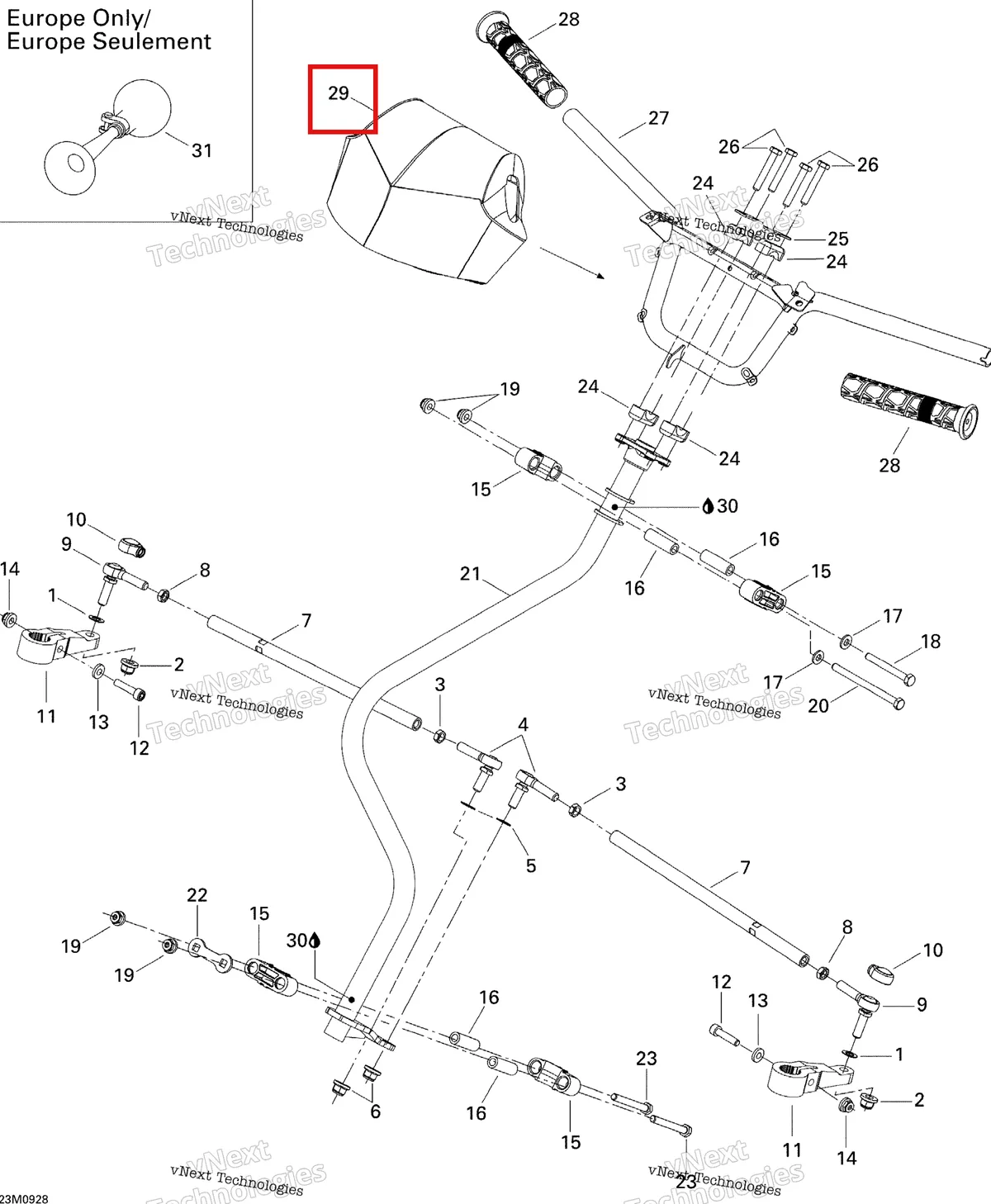 Деталь 506152214 на схеме узла 2009 Ski-Doo Legend Touring Steering