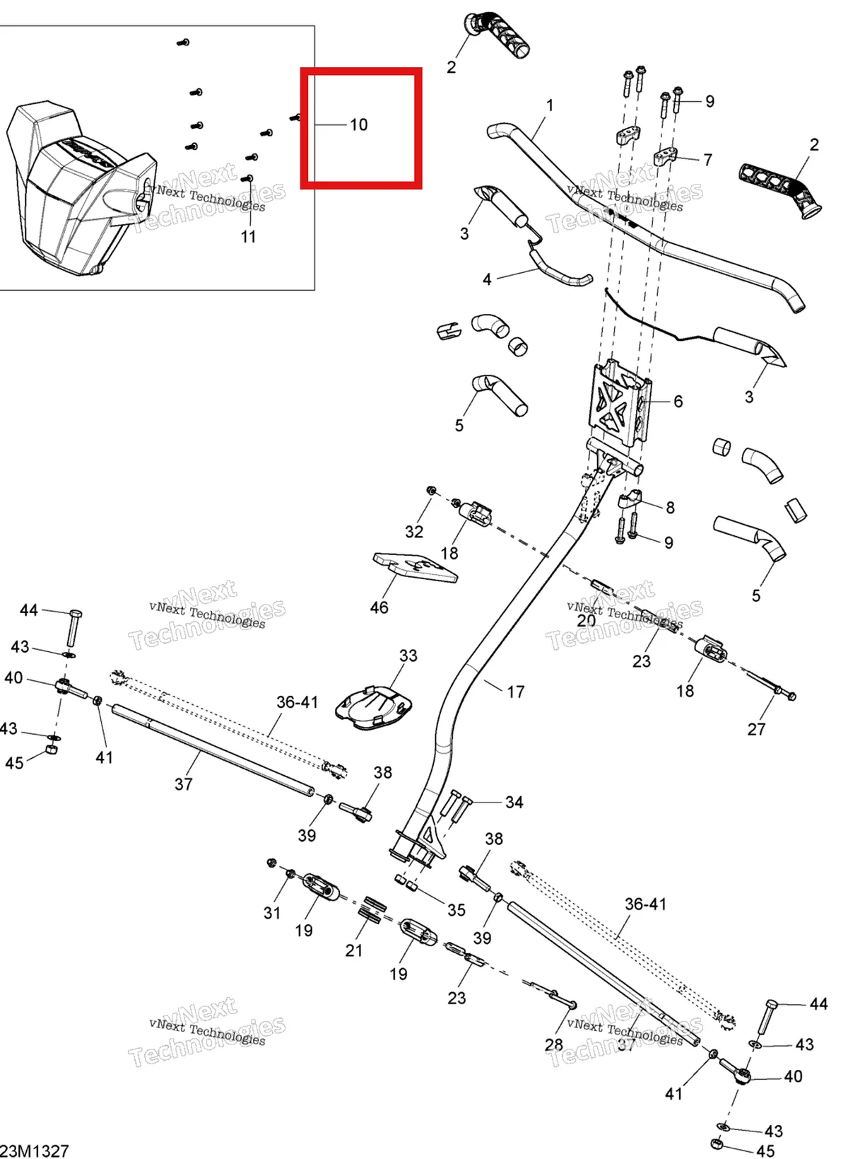 Деталь 506152249 на схеме узла 2013 Ski-Doo GRAND TOURING SPORT 550F XP Steering