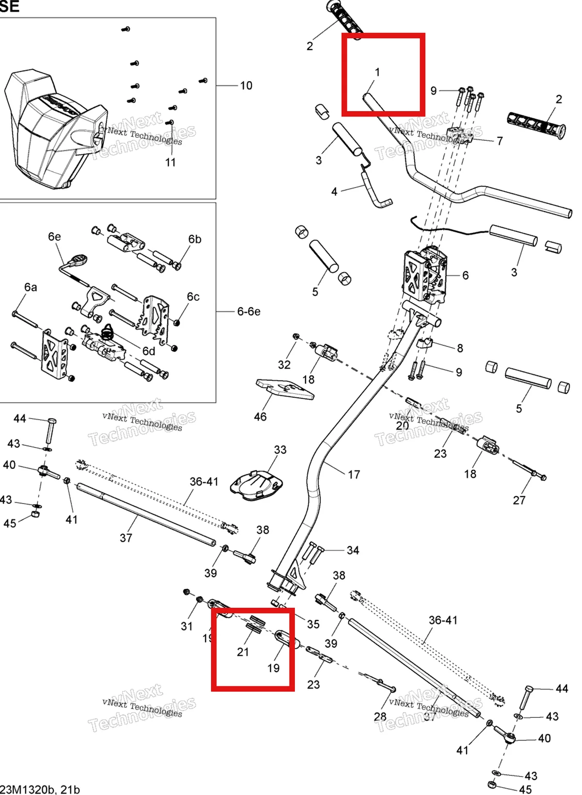 Деталь 506152304 на схеме узла 2013 Ski-Doo GSX SE 600HOE Steering Se