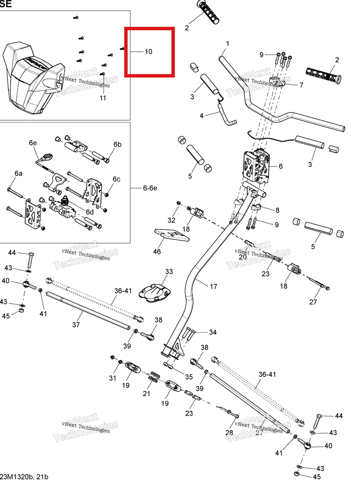 Деталь 506152330 на схеме узла 2013 Ski-Doo GSX SE 600HOE Steering Se