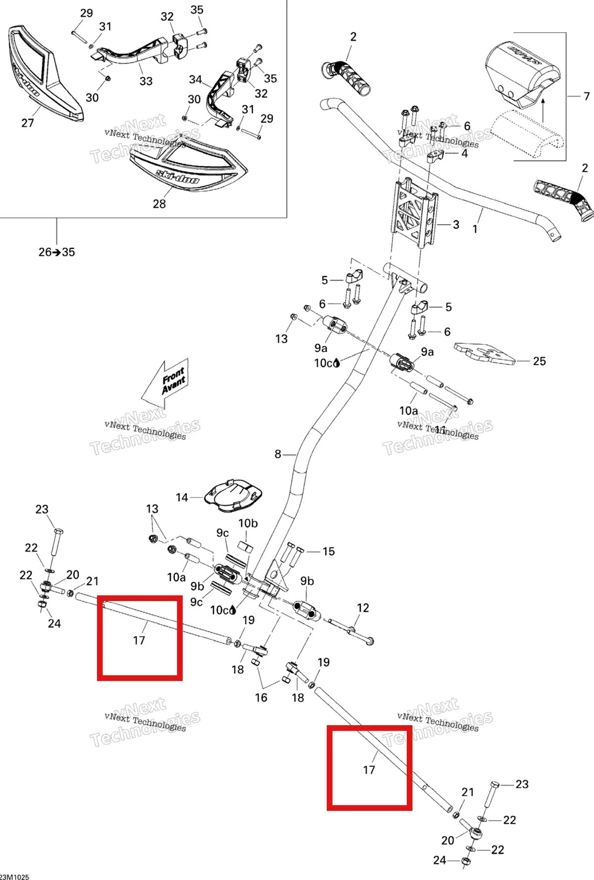 Деталь 506152413 (Деталь Tie Rod) на схеме узла 2010 Ski-Doo MX Z X 600RS Steering