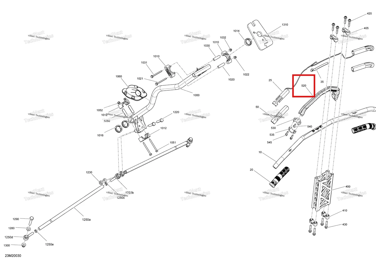 Деталь 506152460 (Ремень) на схеме узла 2020 Ski-Doo SUMMIT 600 CARB Steering - System