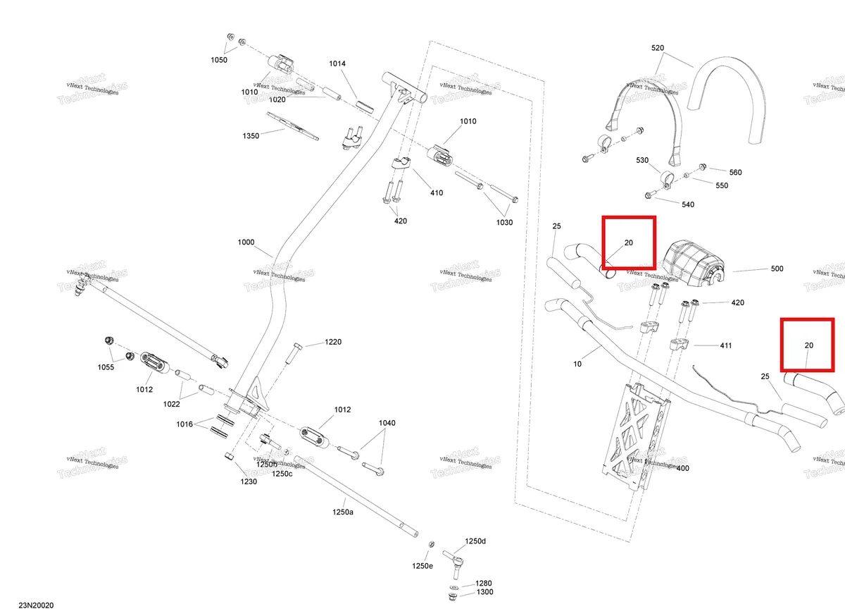Деталь 506152483 (Рукоятка) на схеме узла 2020 Ski-Doo EXPEDITION SWT 900 ACE Steering - System