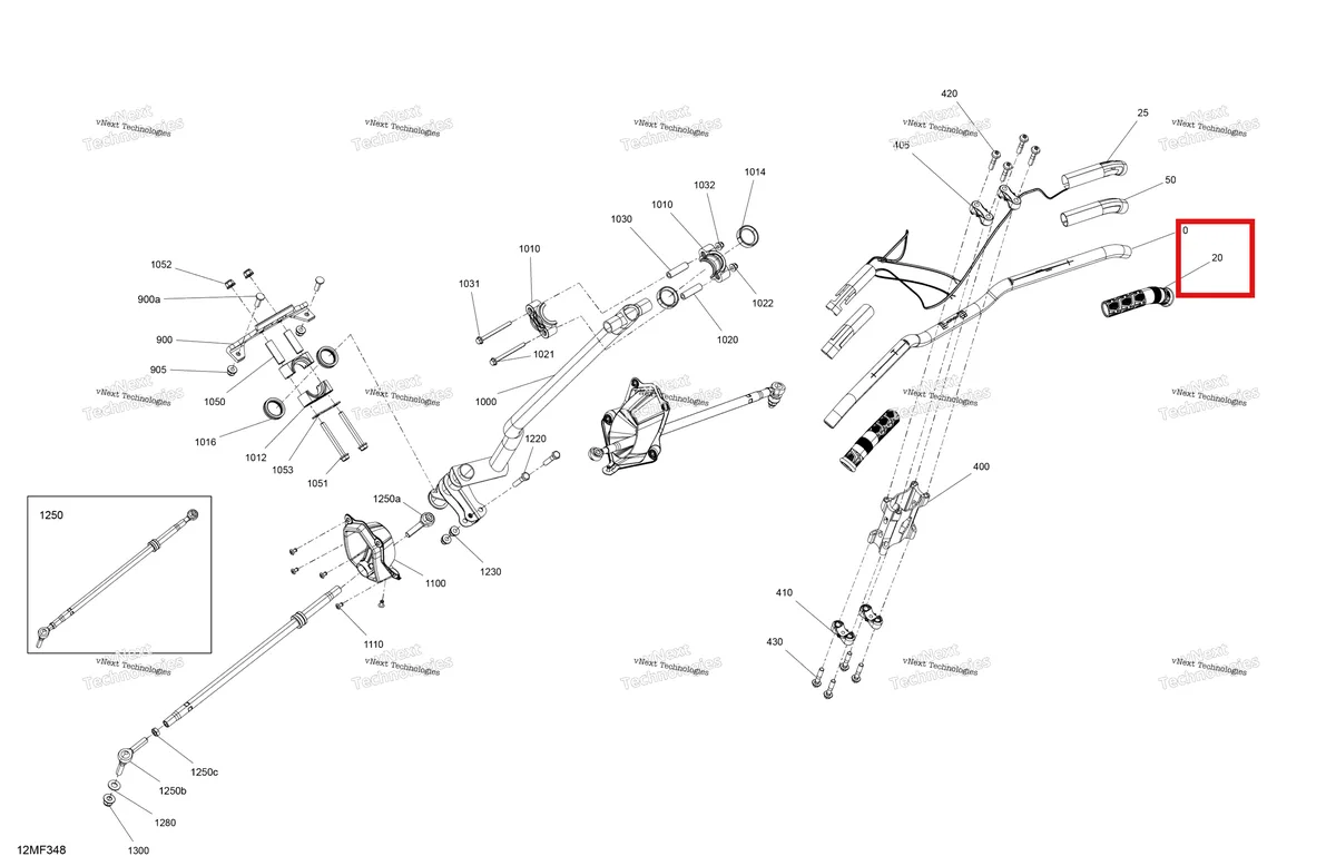Деталь 506152560 на схеме узла 2026 Ski-Doo BACKCOUNTRY - Adrenaline - 850 E-TEC - UGTA - Deep Black - 16X146X2.0P Track Mechanic - Steering