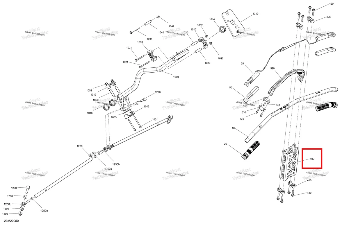 Деталь 506152569 (Деталь Extension 205 Mm.black) на схеме узла 2020 Ski-Doo TUNDRA 600HO E-TEC Steering - System