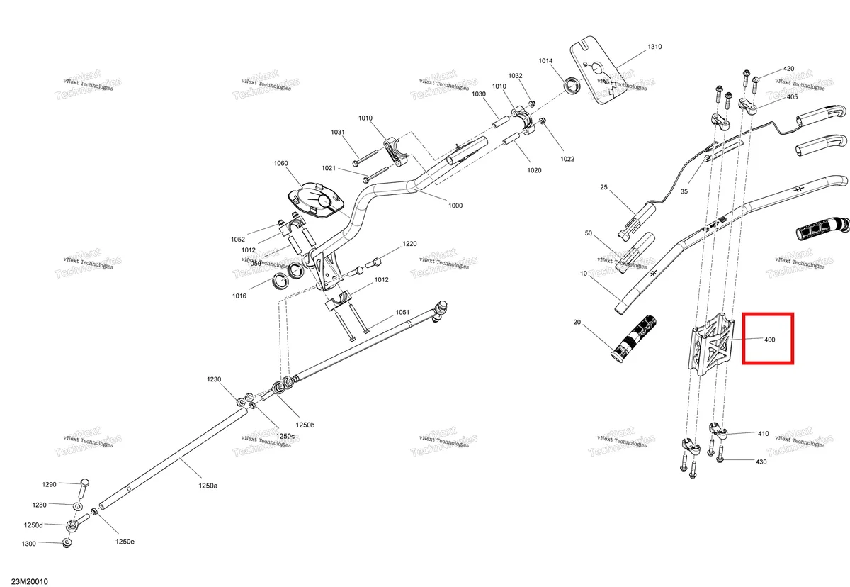Деталь 506152571 на схеме узла 2020 Ski-Doo RENEGADE 600 CARB Steering - System