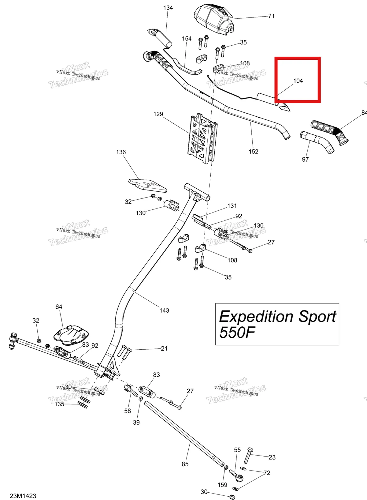 Деталь 506152578 на схеме узла 2014 Ski-Doo EXPEDITION SPORT 550F XP Steering