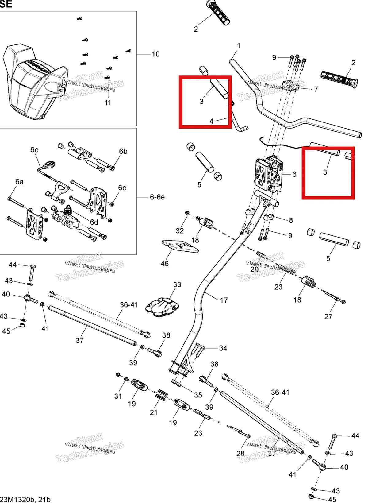 Деталь 506152605 на схеме узла 2013 Ski-Doo GSX SE 600HOE Steering Se