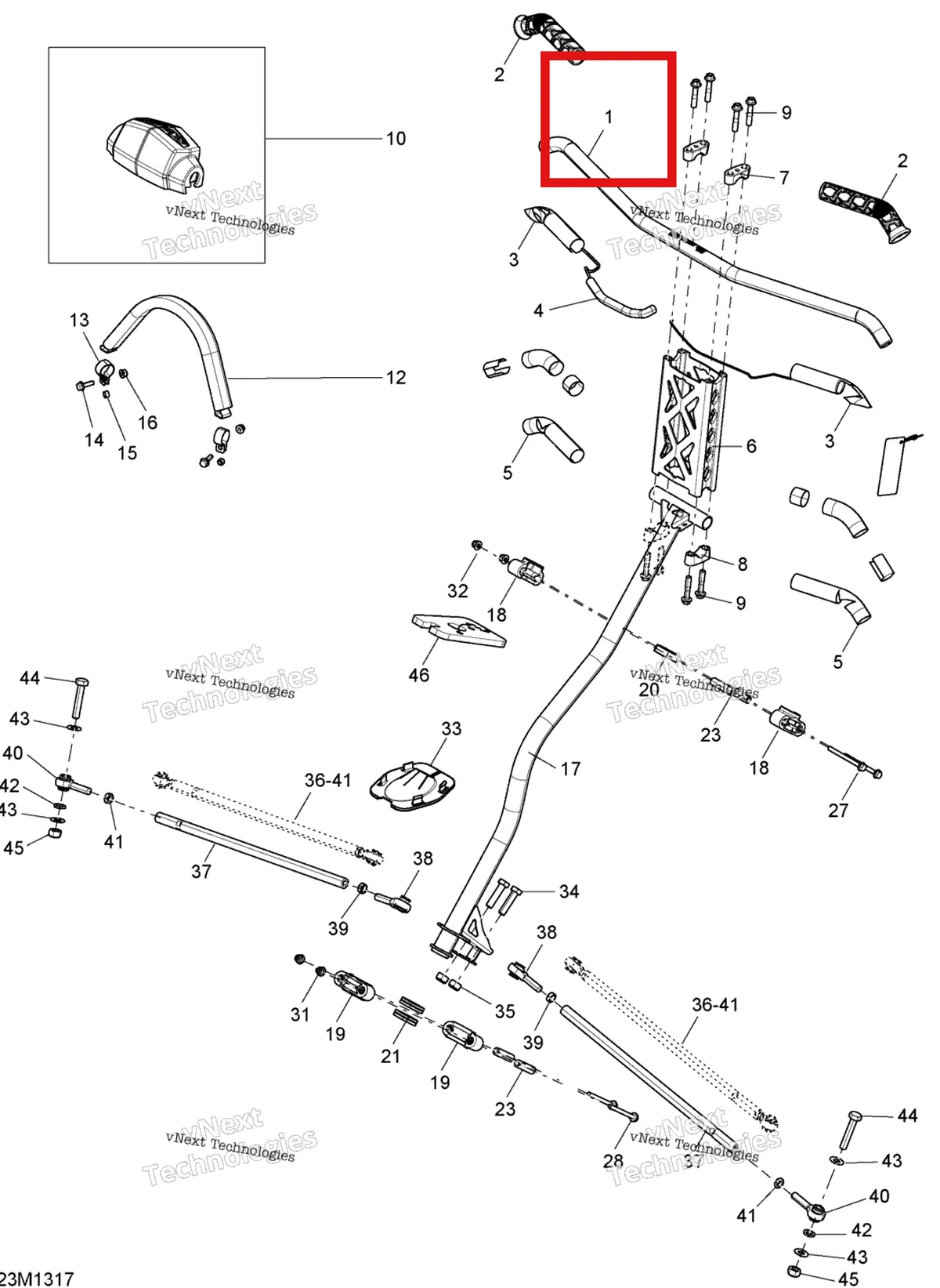 Деталь 506152613 на схеме узла 2013 Ski-Doo SUMMIT SPORT 600 Steering