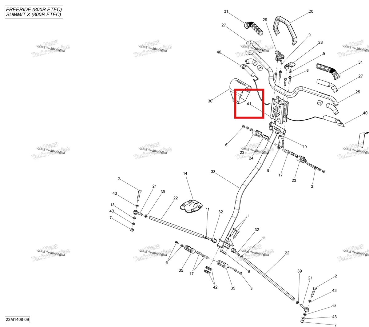 Деталь 506152651 на схеме узла 2014 Ski-Doo SUMMIT X 800RE XM 146 Steering
