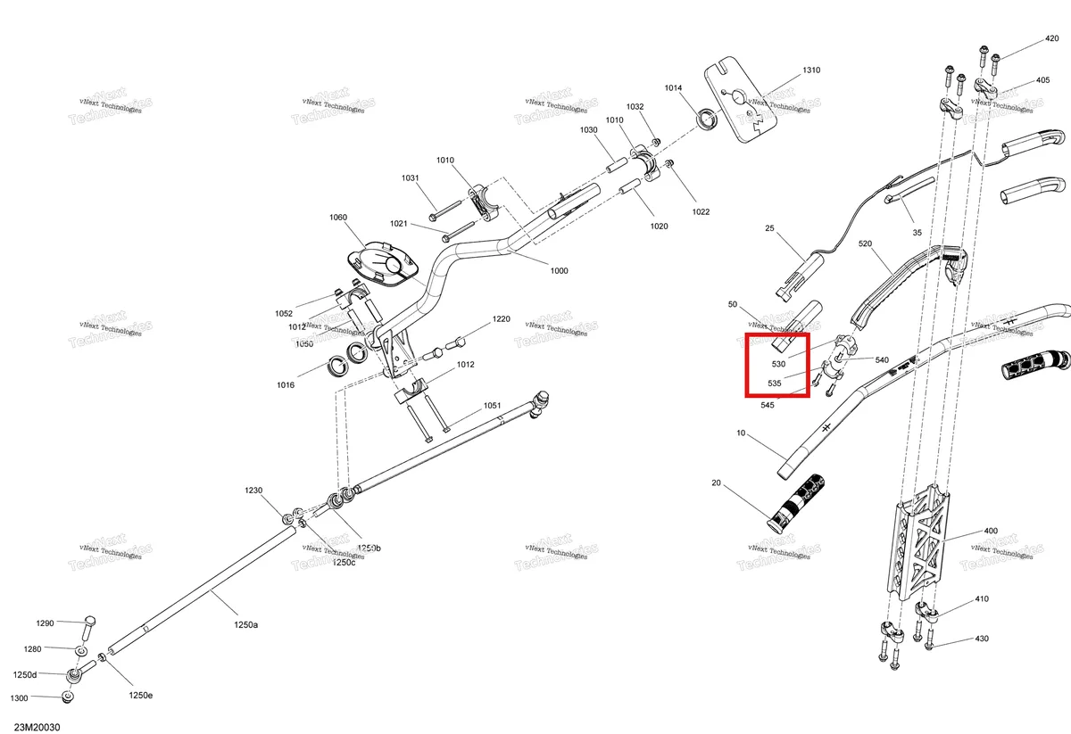 Деталь 506152703 (Суппорт) на схеме узла 2020 Ski-Doo SUMMIT 600 CARB Steering - System